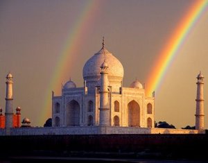 arco iris en Taj MAHAL